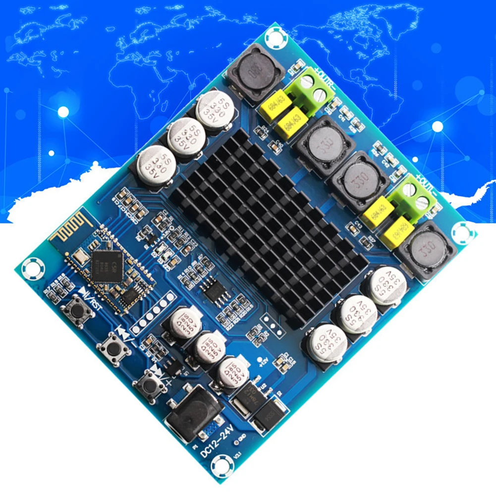 XH-M548 120W Digital Power Amplifier Board TPA3116D2 Digital Power Audio Amplifier Board Bluetooth-compatible DC12-24V