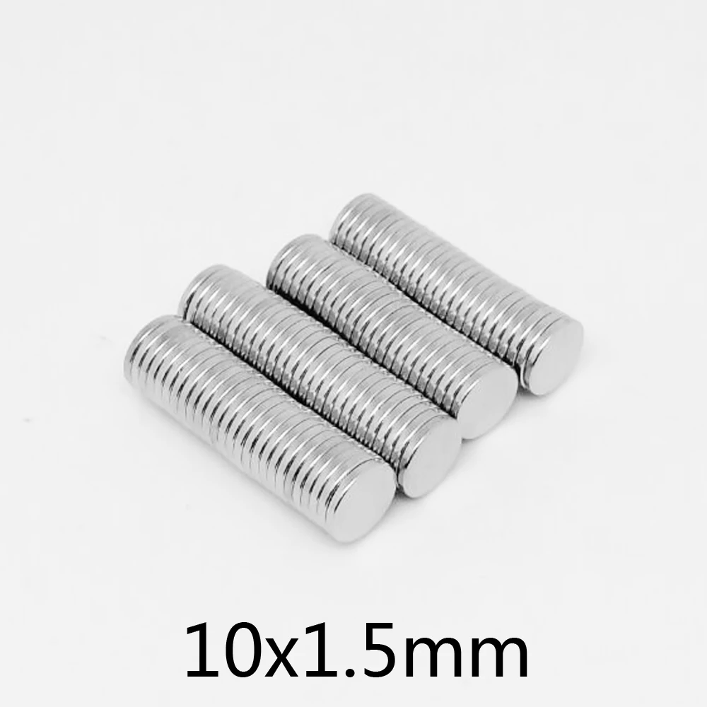 20~500PCS 10x1.5 Disc Rare Earth Magnets 10x1.5mm Small Round Magnets Strong 10mm X 1.5mm Permanent Neodymium Magnets 10*1.5