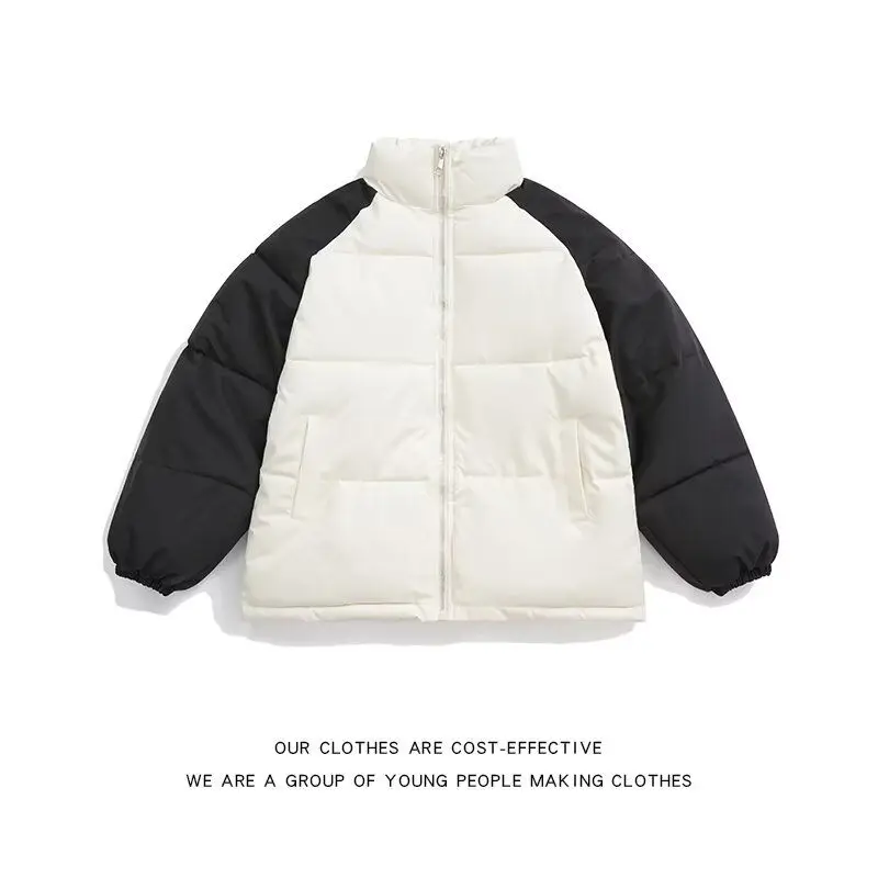 جديد 2024 معطف رجالي من القطن الدافئ من Theened للرياضات الشتوية غير رسمي عصري للخبز معطف شبابي فضفاض مناسب من ألياف البوليستر #2