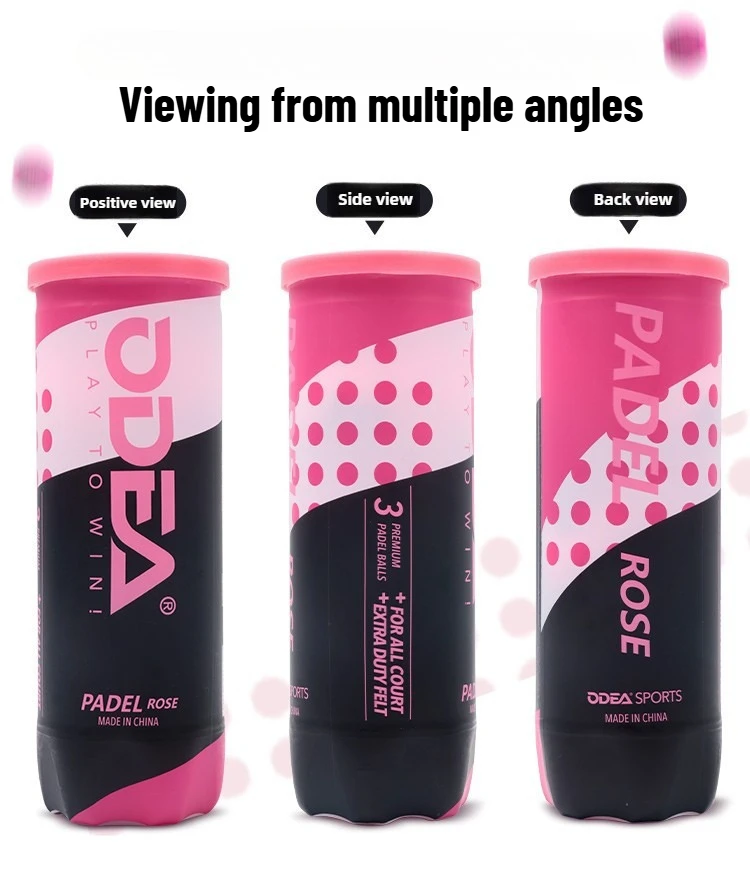 ODEA Padel Balls Pink,High Bounce Durable Training Tennis Balls,Vacuum Sealed for Competitive Matches