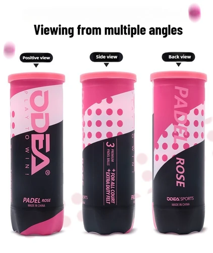 Imagen 2 del producto Pelotas de padel ODEA rosa, pelotas de tenis de entrenamiento duraderas de alto rebote, selladas al vacío para partidos competitivos