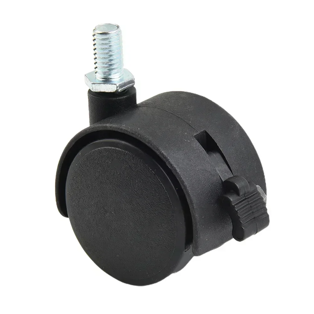 Double Wheel Caster Plastic Swivel Roller Caster Wheel for Furniture, Office Chairs, Trolleys Swivel, Threaded Rod Connector