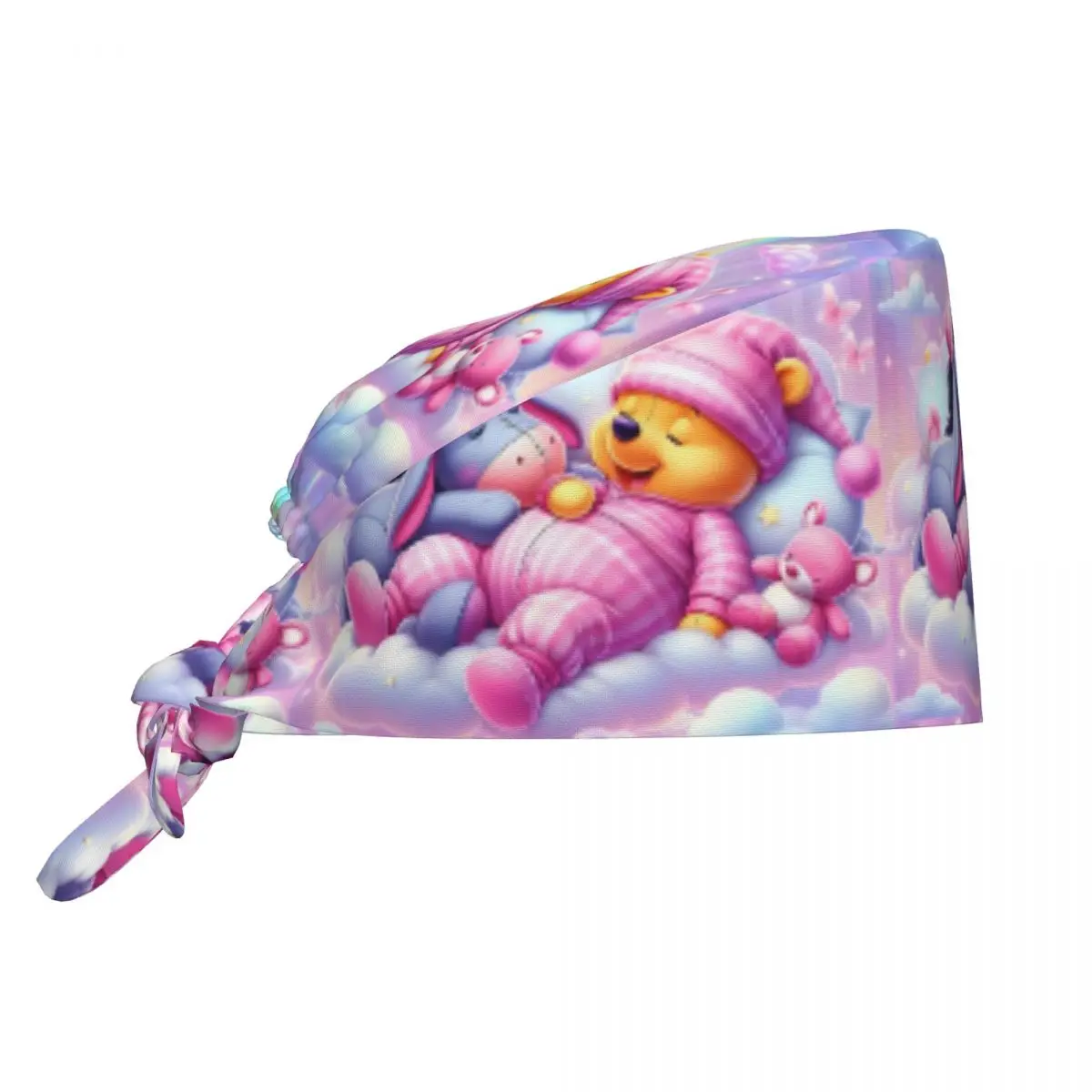 

Custom Adjustable Winnie The Pooh Kawaii Cute Hat Men Women Comic Surgical Hat Scrub Nursing Doctor Surgeon Cap for Dentist