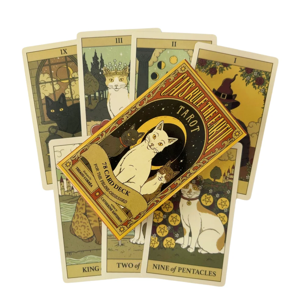 Black,Haunted Cats,Puppy Tarot Cards Game Fortune-telling Cats Rule The Earth Tarot of White Cats Divination Edition Board Deck