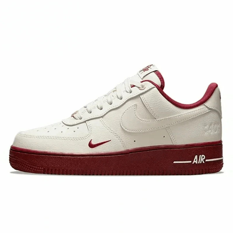 Nike-zapatillas Air Force 1 07 AF1 Essential para hombre y mujer, zapatos de Skateboarding, Mini gancho, amortiguación antideslizante, resistente al desgaste, frijol Mung Ash