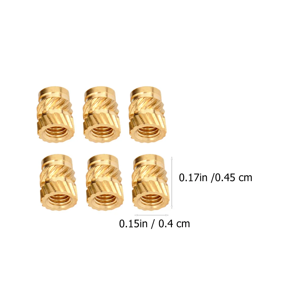 Juego de insertos roscados de cobre, tuerca resistente al calor, incrustación moleteada para piezas de impresora 3D, inserto roscado, 100 Uds.