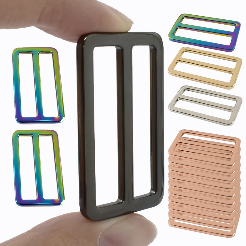 

10Pcs 16-50mm Metal Ring Buckles Webbing Straps Slider Tri Glide Adjuster Buckle Bag Belt Clasp Hooks DIY Leather Accessories