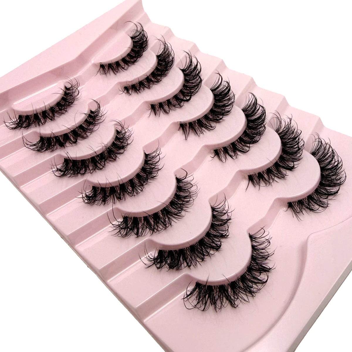 7 أزواج من الرموش الشفافة Y2K على طراز Lachses الجنية رموش أنيمي شائكة رموش مانغا Wispy ذات مظهر رطب طبيعي رموش ثلاثية الأبعاد من المنك #4