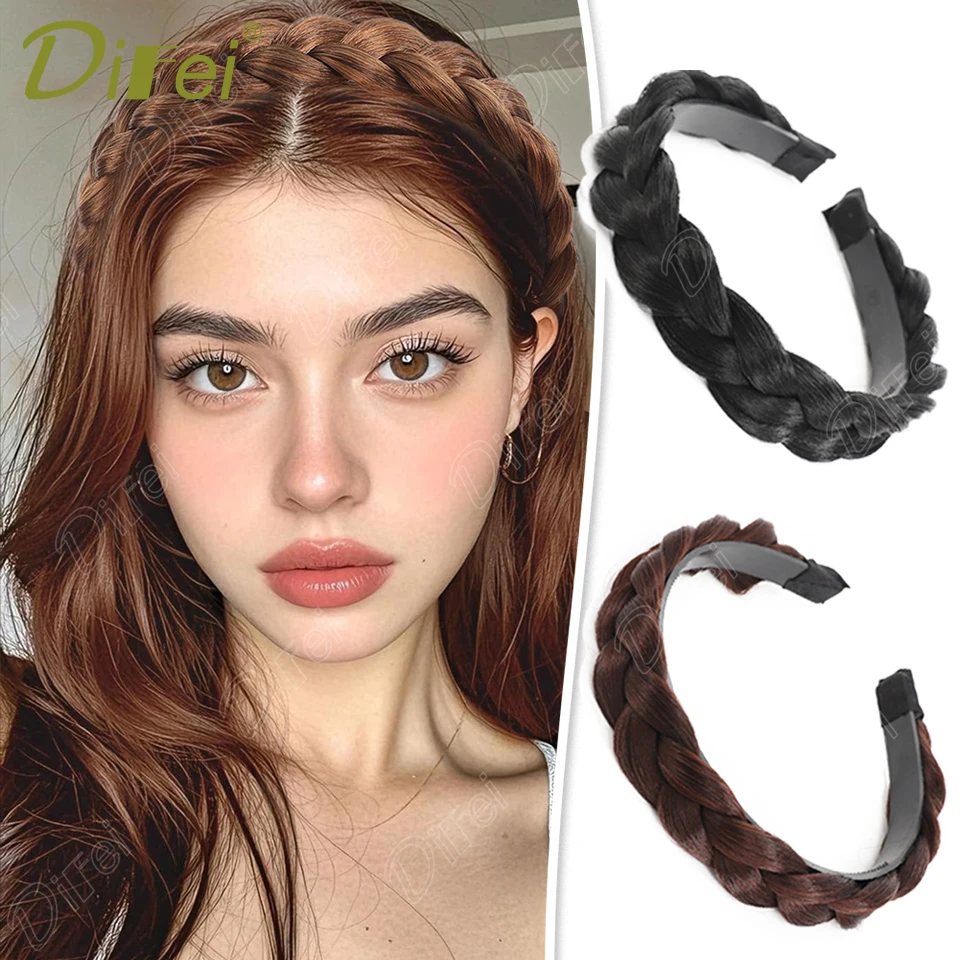 

Synthetic Headband Wig Elegant Fashion Braid Headband Wig Hair Accessories Wigs Suitable For Women Daily Party Gathering Wear