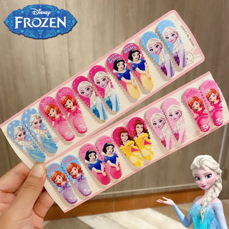 

20pcs/set Disney Princess Series Elsa BB Clip Cartoon Figure Kawaii Frozen Girls Hair Clip Baby Hair Accessories Pendents Gifts