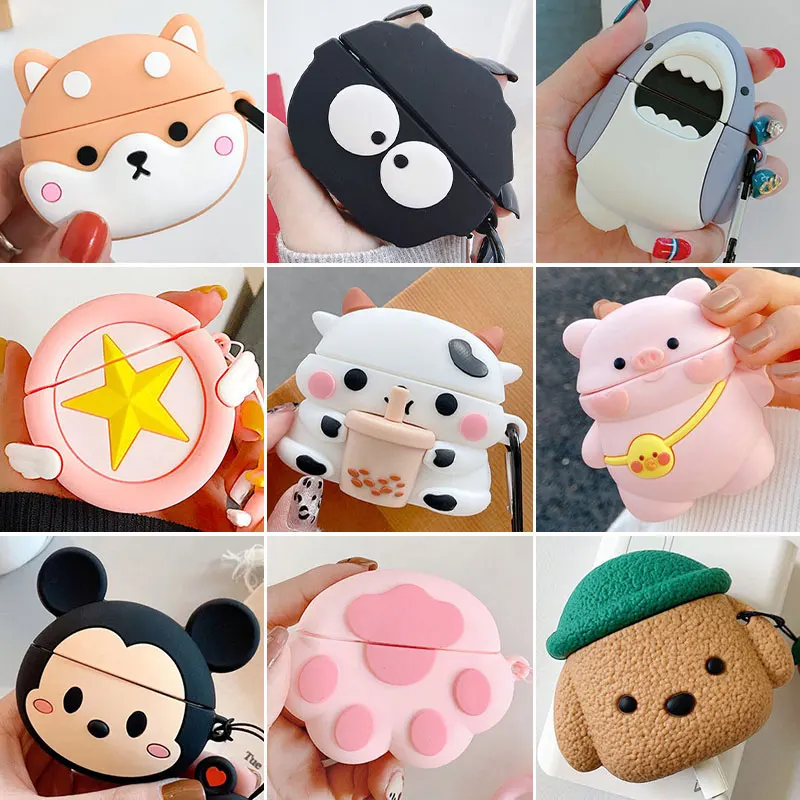 Earphone Case For Lenovo HT38 TWS Wireless Headphone Box Cute Cartoon Anime Soft Silicone Earbuds Protective Cover Accessories