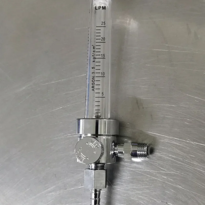 مقياس تدفق الخيط المستقيم ، مطلي بالكامل بالكروم والنحاس ، 90 درجة ، NPT1 ، 4 أنبوب تدفق مدخل ، AR CO2 ، Pass-throme ، #2