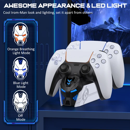 Imagen 2 del producto BEBONCOOL cargador rápido Dual para PS5 soporte de controlador inalámbrico para Sony PlayStation 5 Gamepad controlador DualSense Base de carga