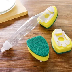 2pc Dish Sponge Heavy Duty Dish Brush Stick with Scrub Handle for Kitchen Sink Bathroom Replacement Cleaning Brush