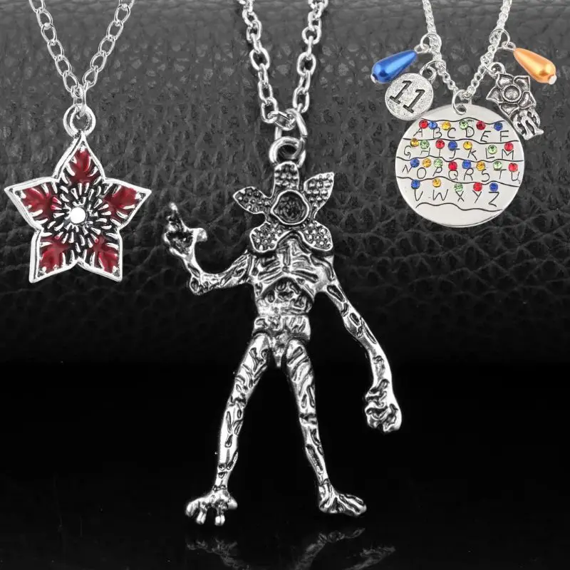 Movie New Stranger Necklace Demodog Demogorgon Monster Alloy Pendant Necklace Cosplay Jewelry Prop for Men Women Gifts