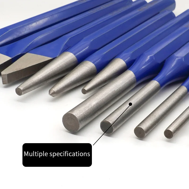 12 pieces of chiseling and punching set, center punch, metal drilling and positioning punch, punching and positioning punch