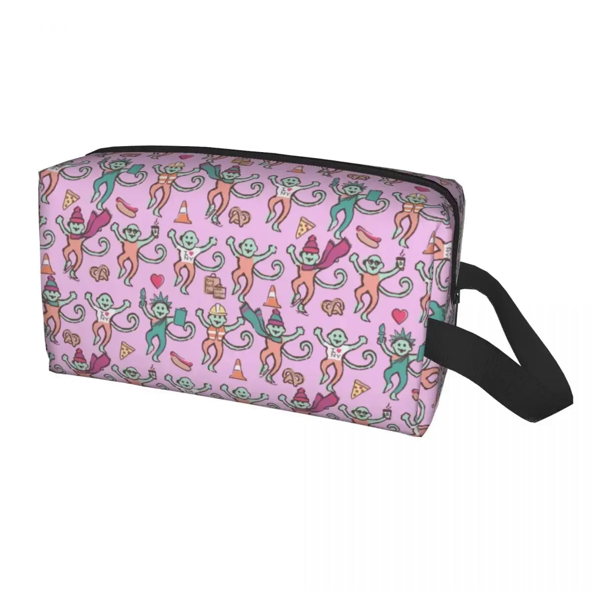 Travel Preppy Roller Monkeys Rabbit Toiletry Bag Cute Cosmetic Makeup Organizer Women Beauty Storage Dopp Kit Case