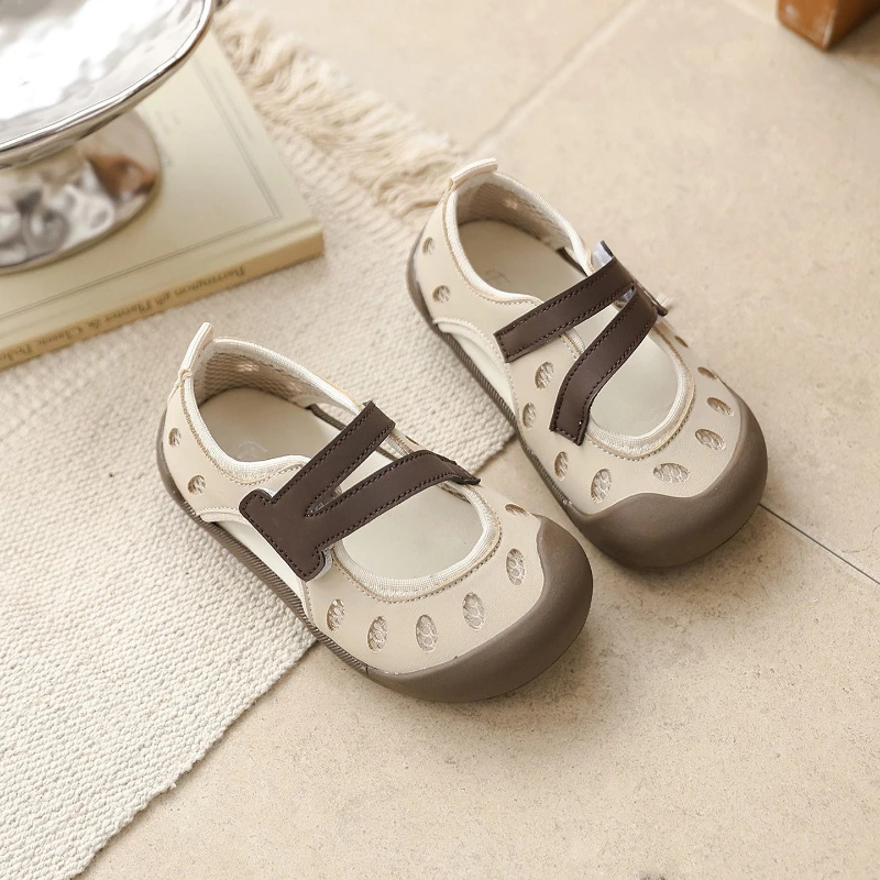 Fashion Girls' Shoes 2026Summer New Kids Sandals Simple Versatile Girls' Princess Shoes Comfort Anti Slip Child Flat Casual Shoe