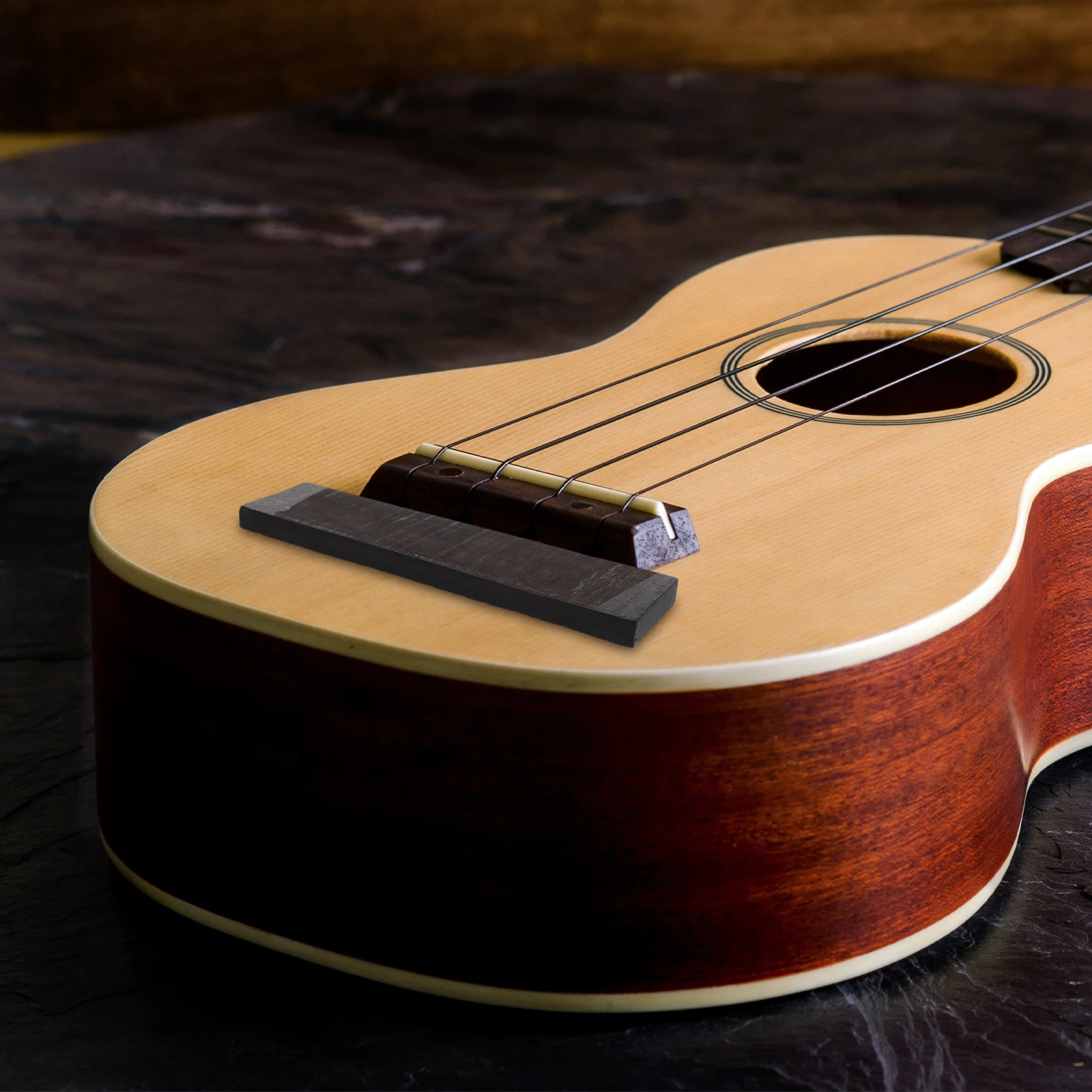 

Guitar Wood Block Parts Black Ebony Hardwood Blank Diy Acoustic Classical Guitar Bridge Replacement Smooth Saddle