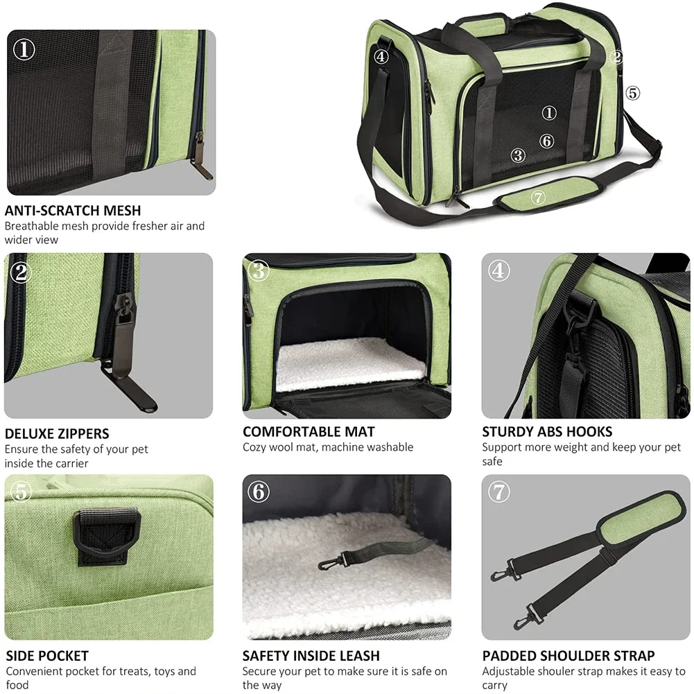 Carrier for Cat Pet Soft Transport Bag Foldable Dog Backpack 4 Open Doors Cat Ventilate Travel Bag Pet Supplies