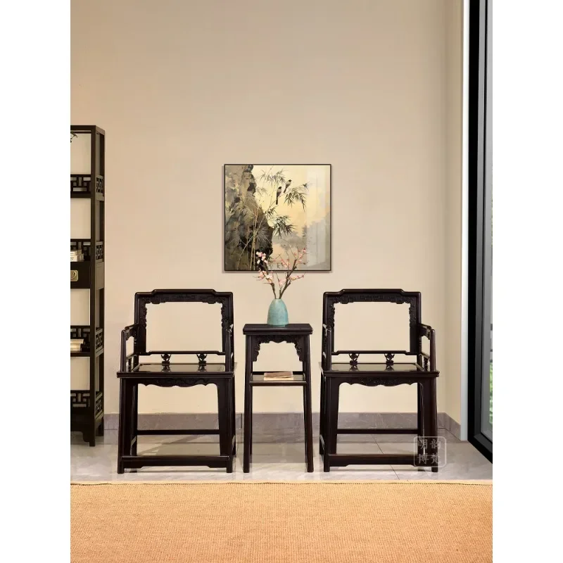 Mahogany furniture purple sandalwood rose chair three-piece set tea chair