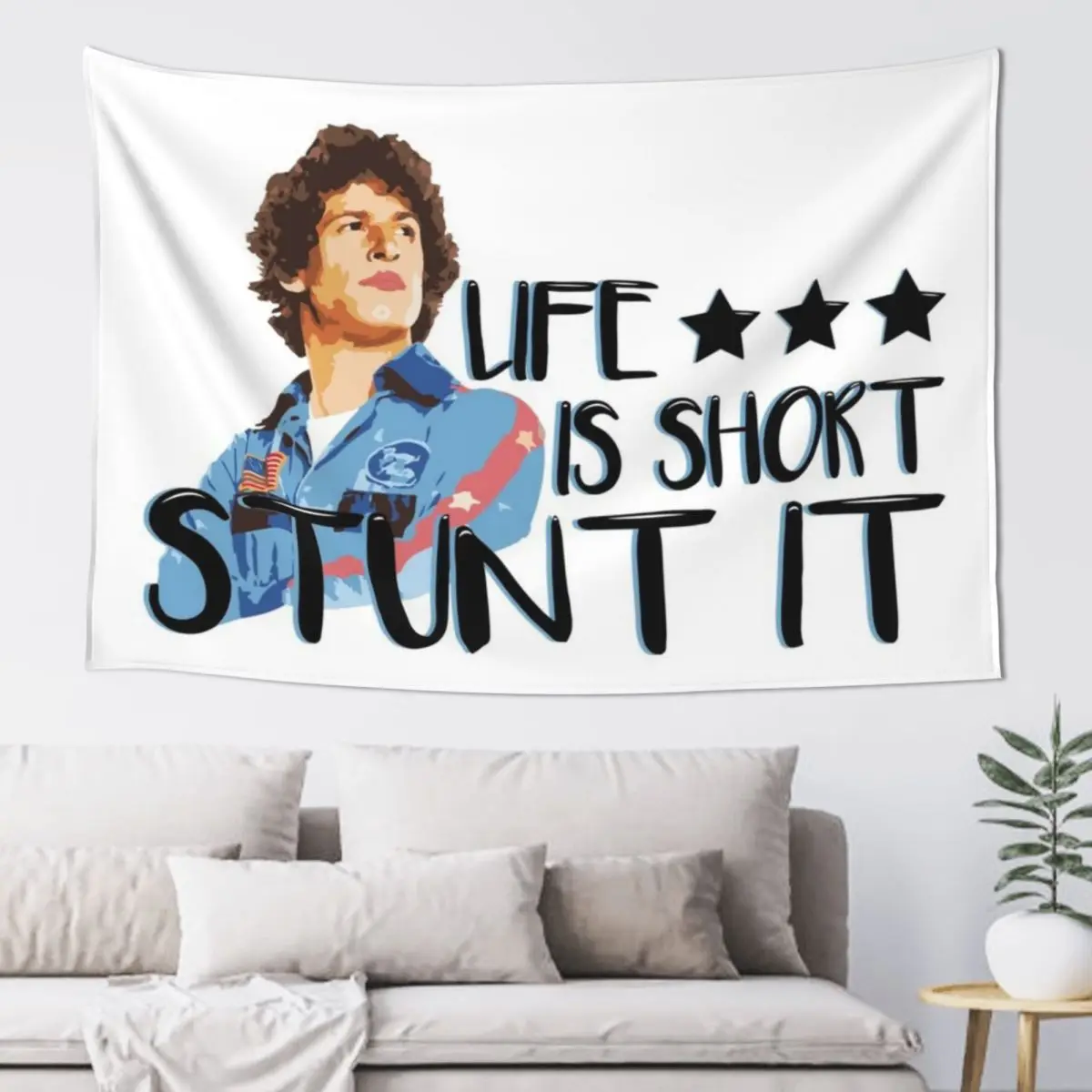 

Hot Rod - Life Is Short, STUNT IT! Tapestry Decoration Bedroom Carpet Wall Aesthetic Room Decors Tapestry
