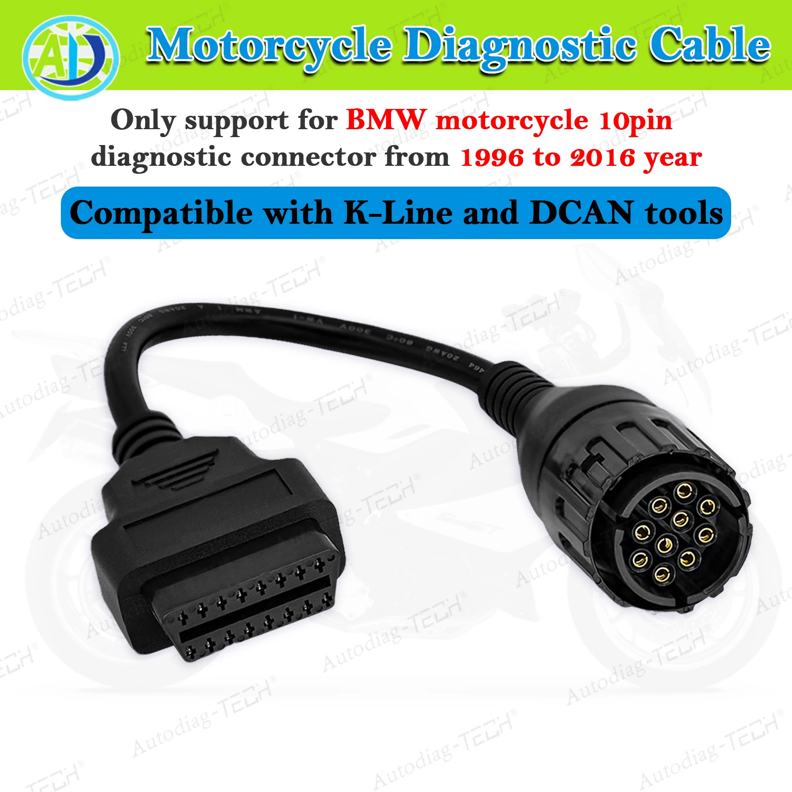 

Адаптер для мотоциклов BMW 10PIN ICOM-D OBD2 диагностический разъем интерфейс для BMW 10-контактный OBD-кабель для ISTA INPA EYES MotoScan