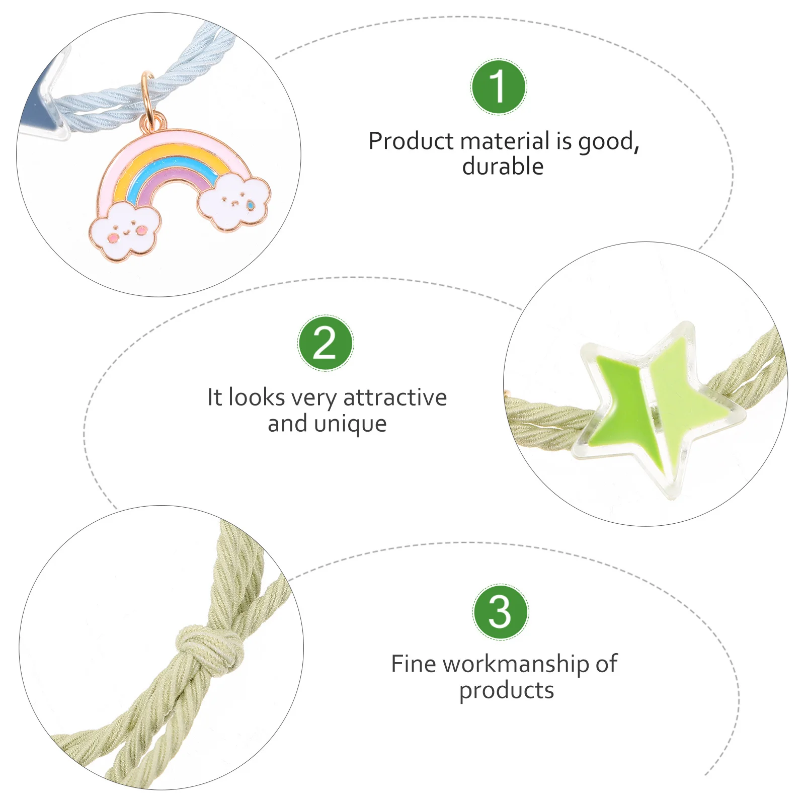 

4Pcs Girl Hair Ties Fashion Elegant Durable Ponytail Holder Elastic Hair Bands Lightweight Daily Use Head Ropes