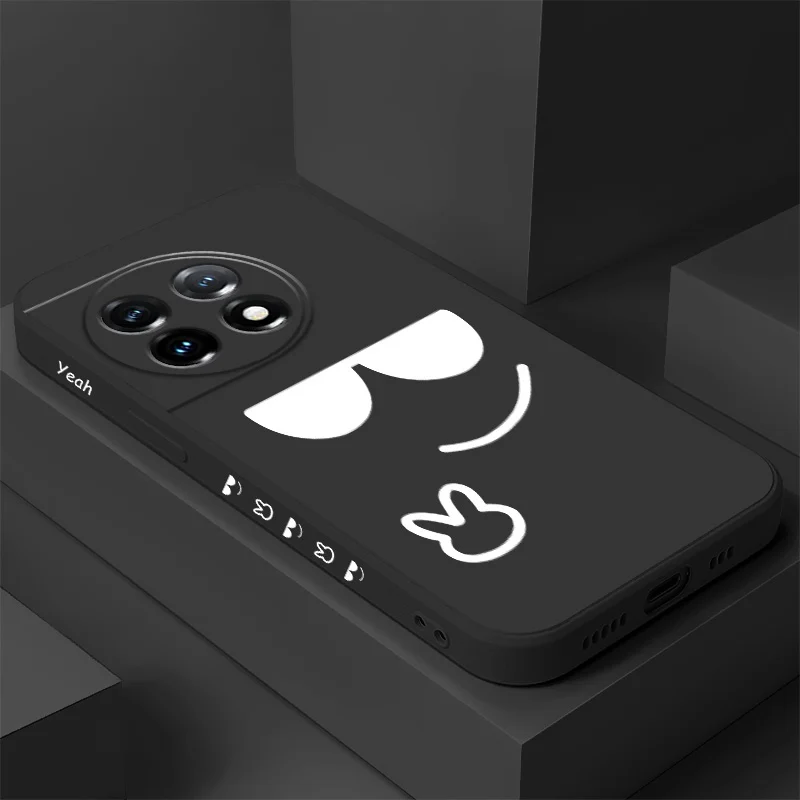 

Sunglasses Gesture Phone Case For Oneplus 13 13R 12 12R 11 11R 10 10R 10T 9R 9RT 9 8T 8 7 7T Pro 5G Liquid Silicone Cover