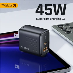 VOLTME GaN 45W USB C Charger Type C Wall Charger PD Super Fast Charging For Samsung Galaxy S23 Ultra Quick Charge For iPhone 15