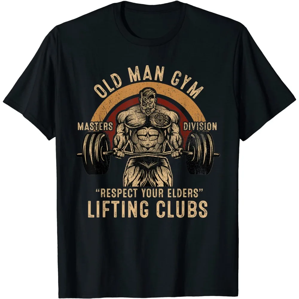 

Old Man Gym Respect Your Elders Lifting Clubs Weightlifting Summer Cotton O-neck T-Shirt