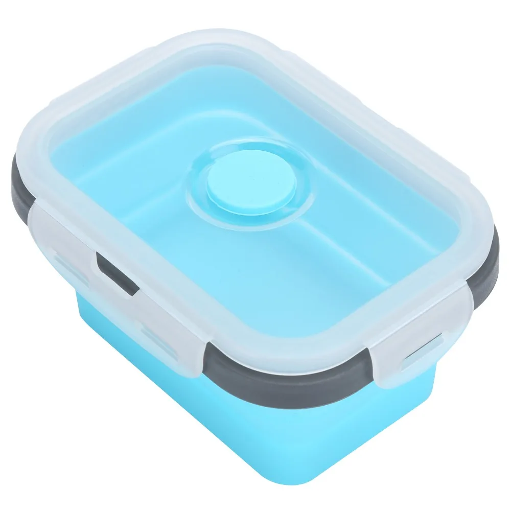 4PCS Silicone Collapsible Food Storage Container Stackable Design Bento Box Container Foldable Snack Bowls For Small Kitchens