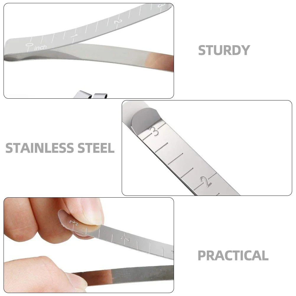 

10pcs Hemming Clips Stainless Steel Measuring Ruler for Sewing Accessories Tool Engraved Scale Quilting Fabric Binding