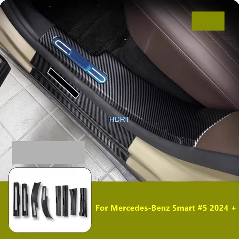 

Car Styling Door Sill Threshold Scuff Tail Boot Plate Fit For Mercedes-Benz Smart #5 2024 + Welcome Pedal Rear Trunk Guard Cover