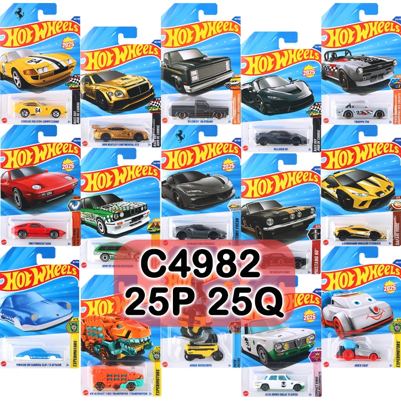 لعبة Hot Wheels C4982 2025 P Q Street Shrieker Bentley Dodge Viper Porsche Czinger Ferrari F40 Chevy Silverado 1:64 Diecast Toy