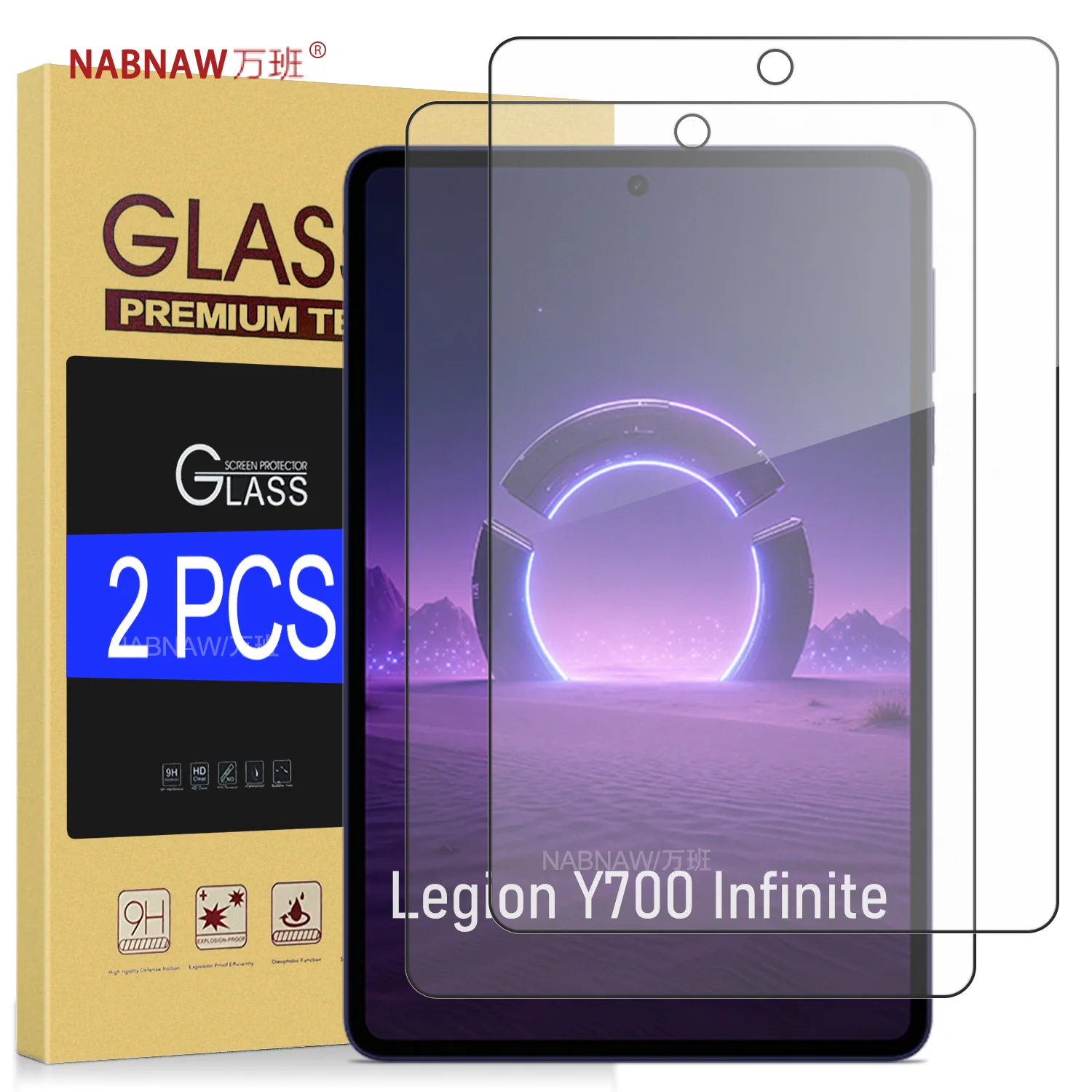 For Lenovo Legion Y700 Infinite 2026 9H Tempered Glass Screen Protector On Legion Y700 Infinite HD Explosion-proof Film 2-Pack