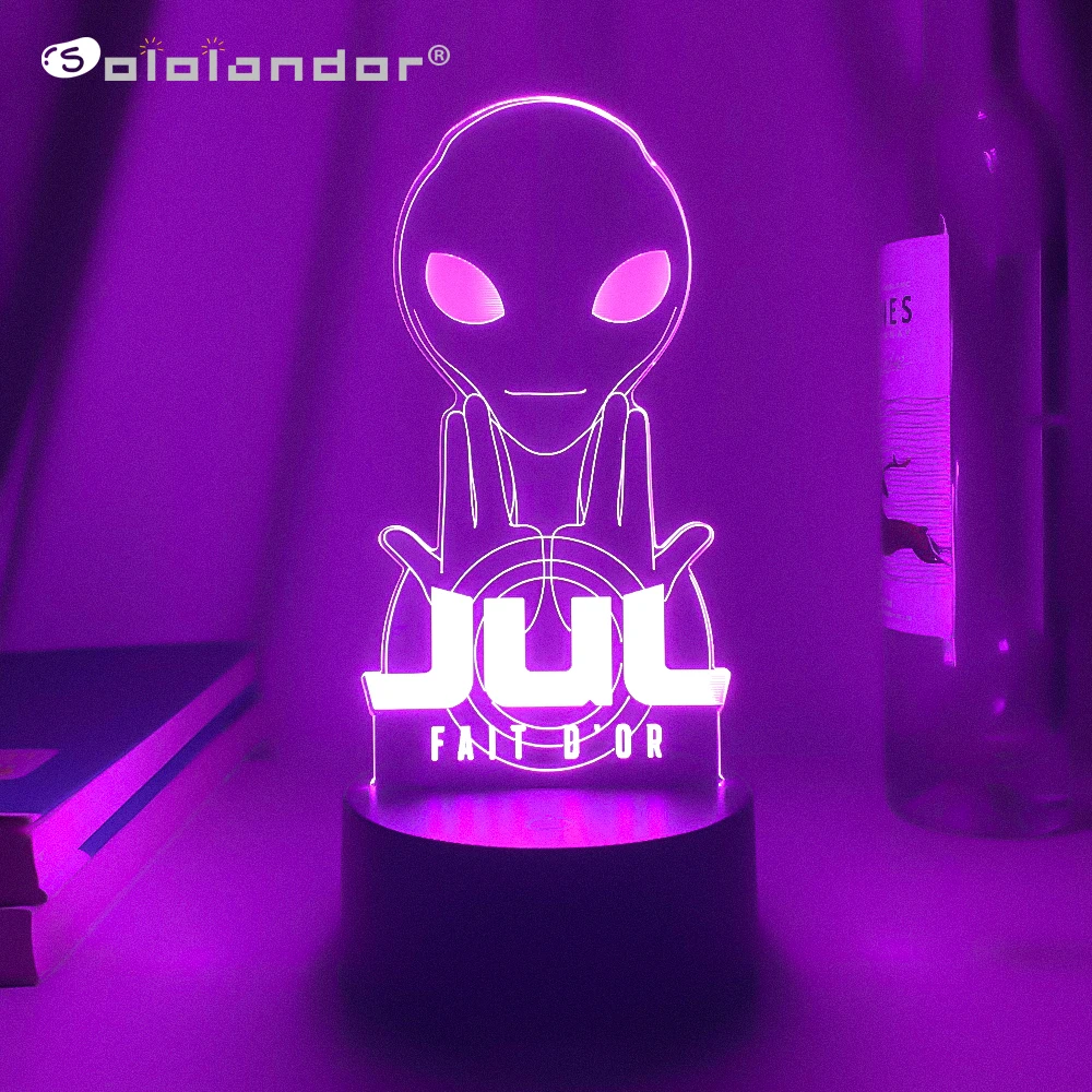 Anime 3d Lamp Julien Mari for Kid Bedroom Decor Rapper Jul for Home Office Decoration Atmosphere Colorful Desk Lamp Gifts