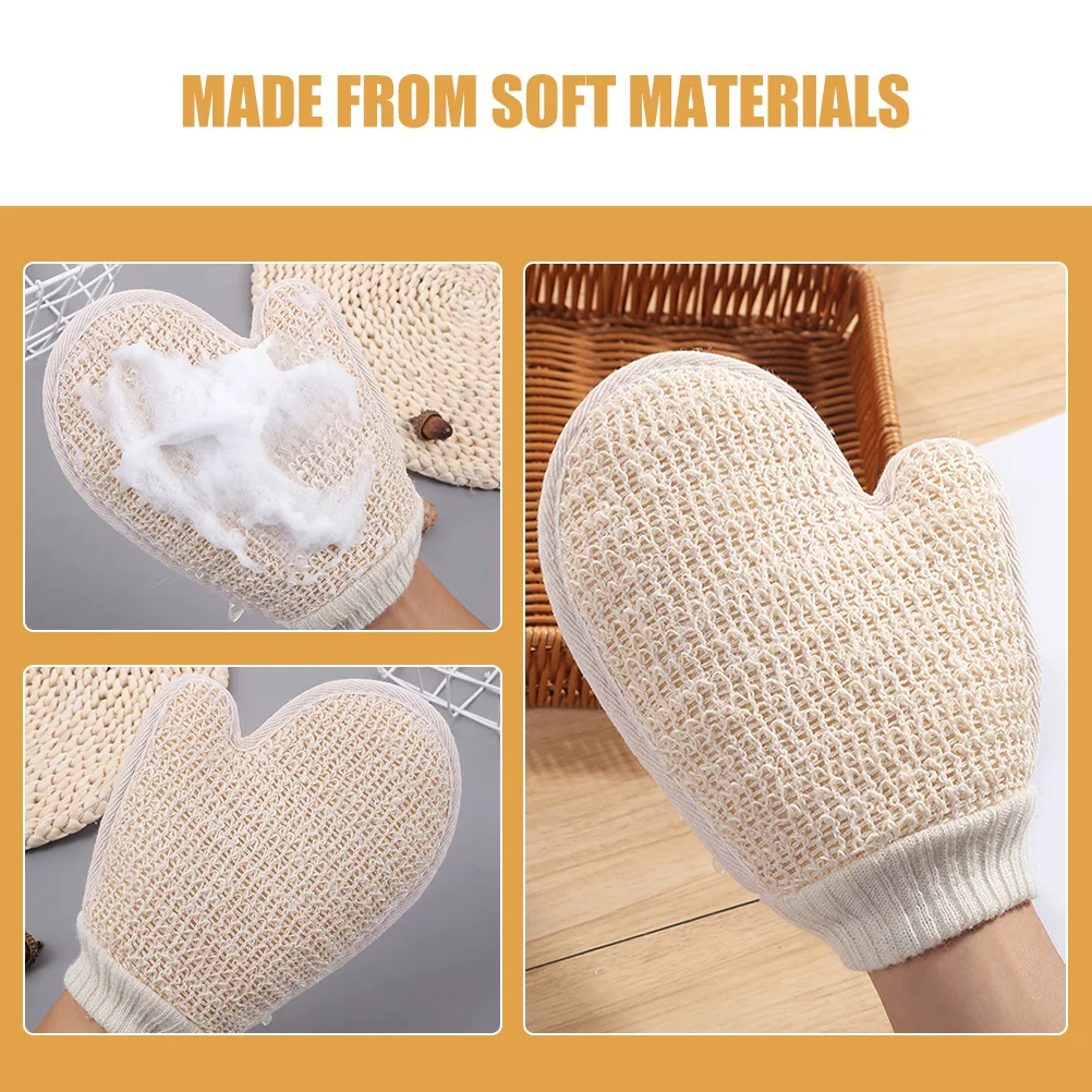 2 Pcs Bath Mud Gloves Sponges for Shower Accessories Exfoliating Body Scrubber Brush Composite Back Washer Soap