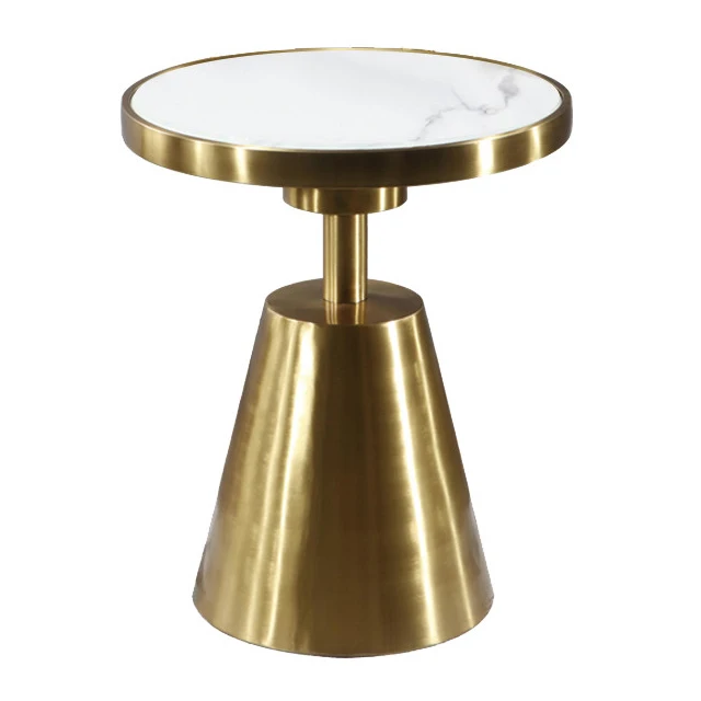 Minimalist Design Luxury Coffee Table Various Tabletop Options Brushed Metal Base Living Room Side Table