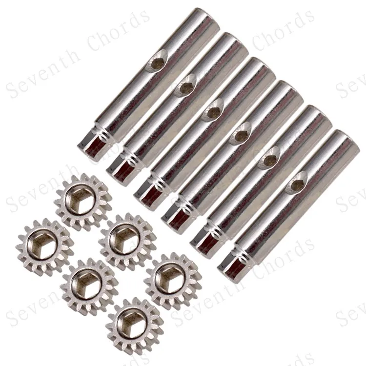 A Set Guitar Tuning Pegs Tuners Machine Heads 1:15 Gear and Pins (Diameter 6mm,Sting Through Hole for Pin Middle)