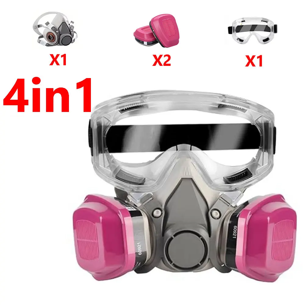Brand new 6200 dust mask with goggles, chemical gas filter, spray paint, organic vapor, safe operation, half face mask