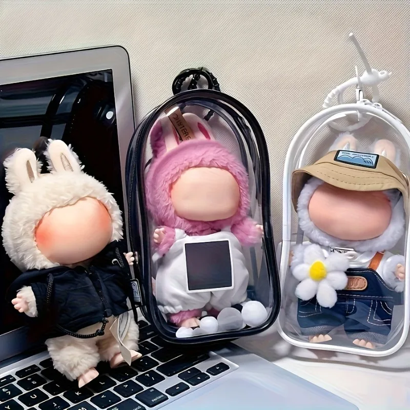 1 قطعة دمية شفافة واقية ألعاب محمولة كابل بيانات سماعة المنظم الغبار صندوق تخزين الدمية الملحقات