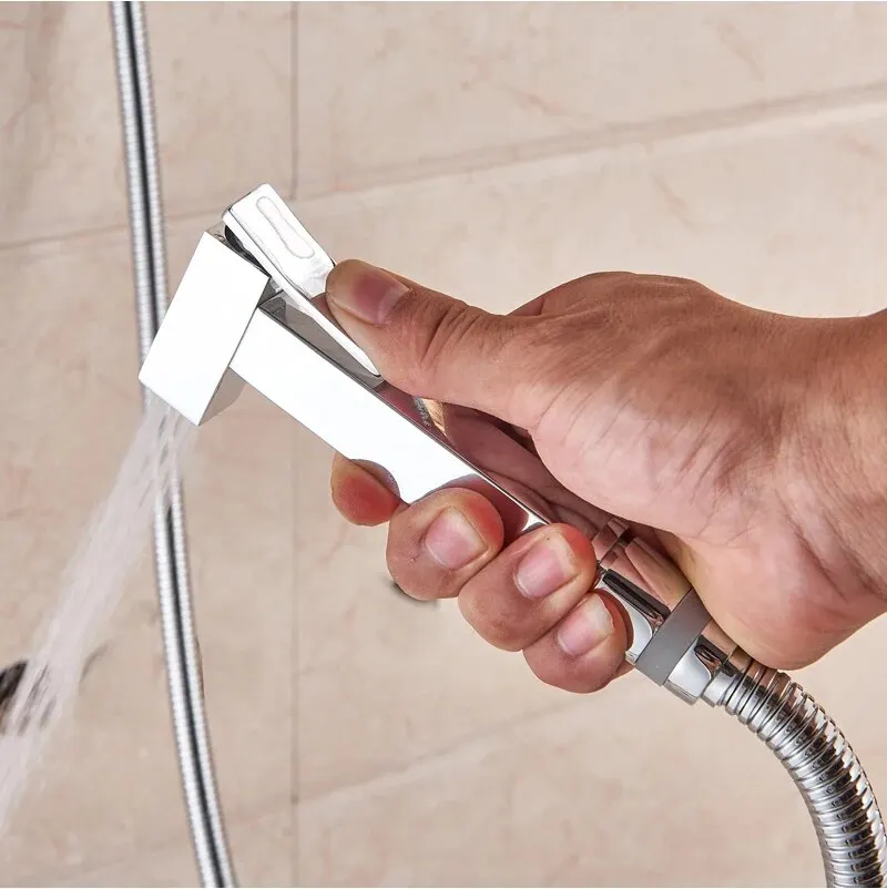 Brass Bidet Faucet Single Cold Water Tap Handheld Bidet Spray Shower Set Toilet Shattaf Sprayer Douche Hygienic Shower Black image 2