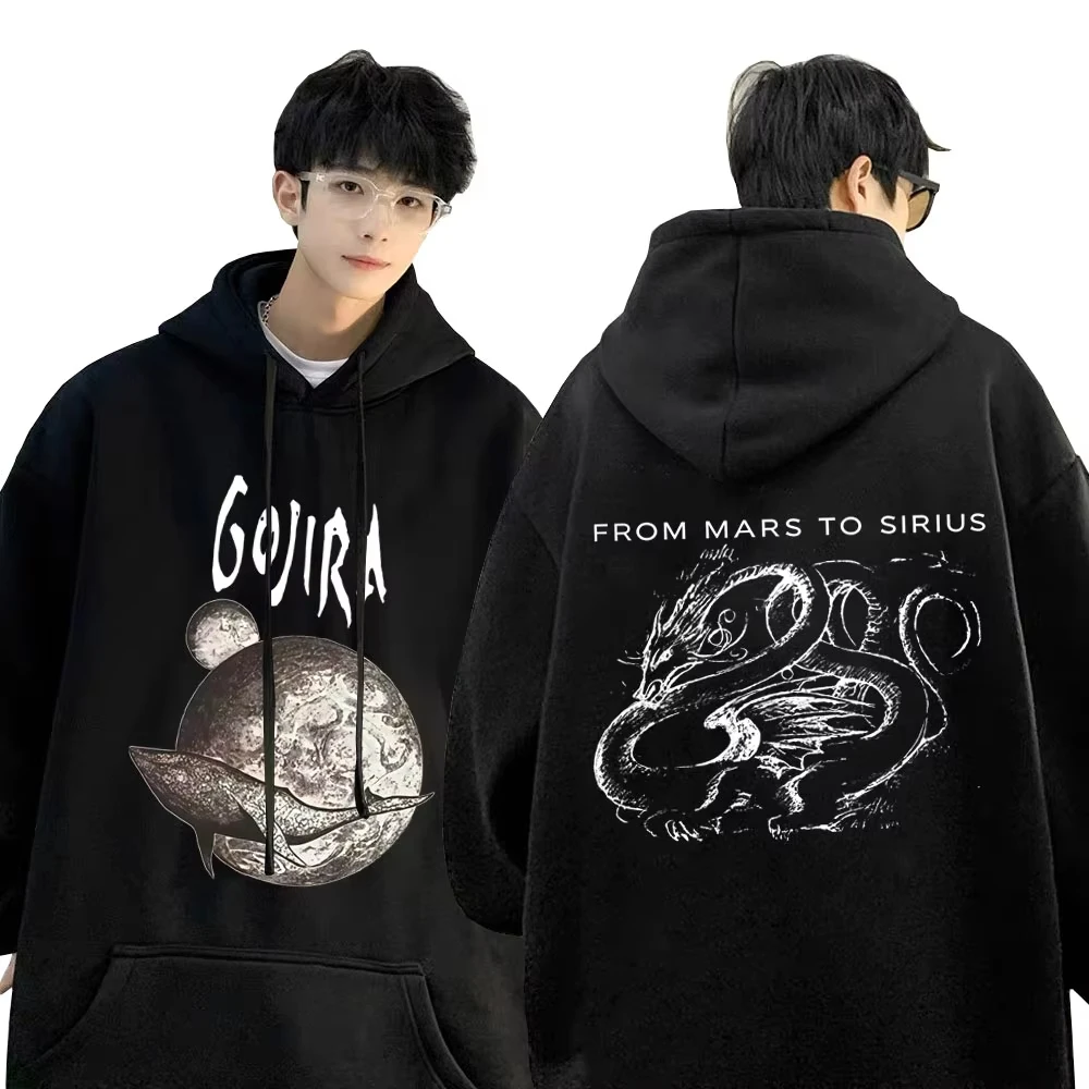 

Винтажная толстовка 90-х годов с изображением метал-рок-группы Gojira, модель «From Mars To Sirius», унисекс, в готическом панк-стиле, оверсайз, новая уличная одежда