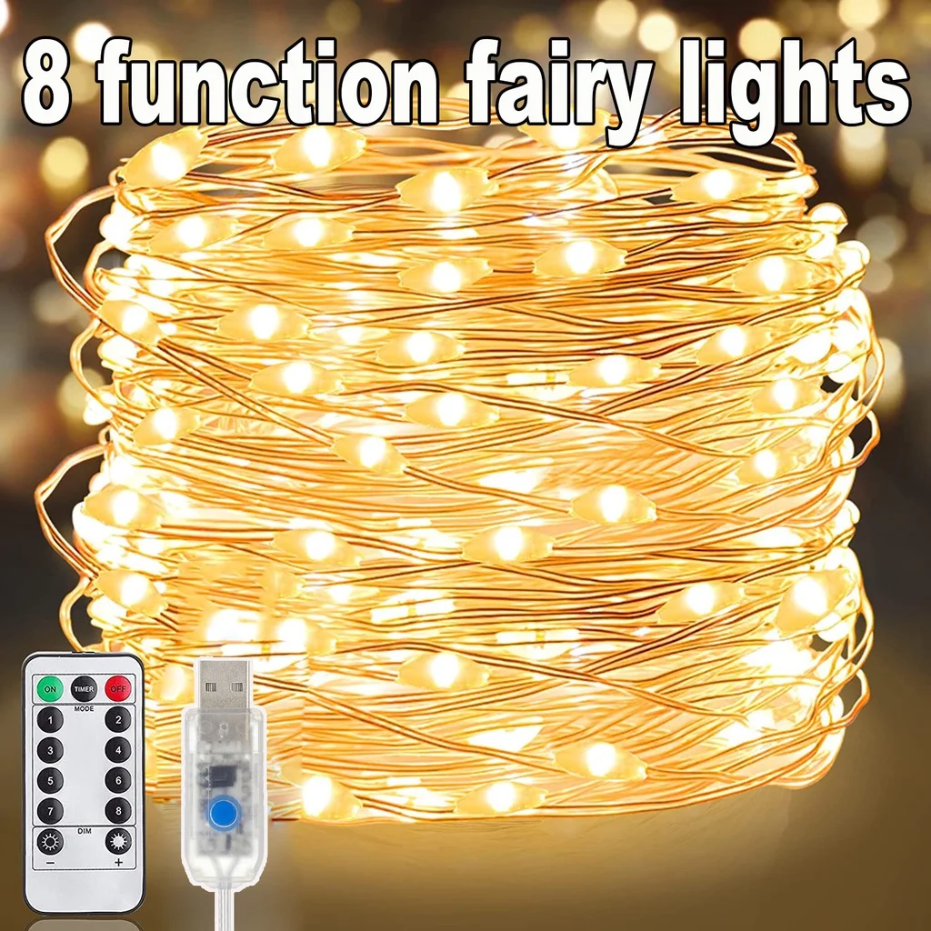 

Copper Wire Warm White Led Fairy Lights Usb Led String Light Outdoor Decoration Christmas Lights