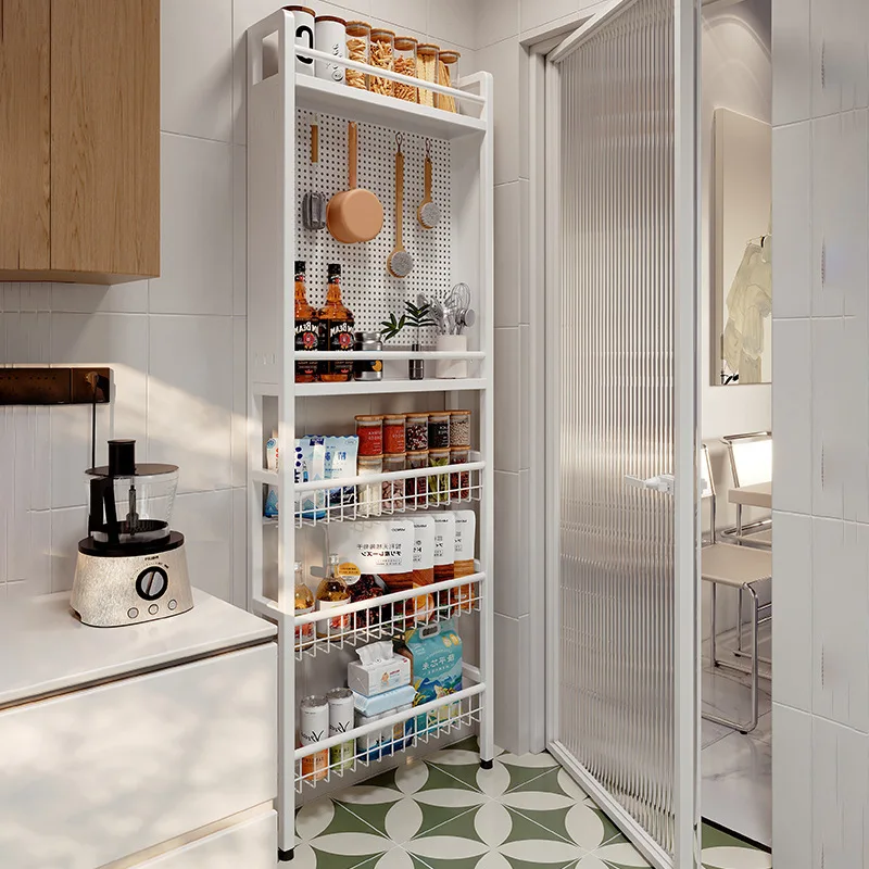 Kitchen door back hole board rack seasoning kitchen utensils rack