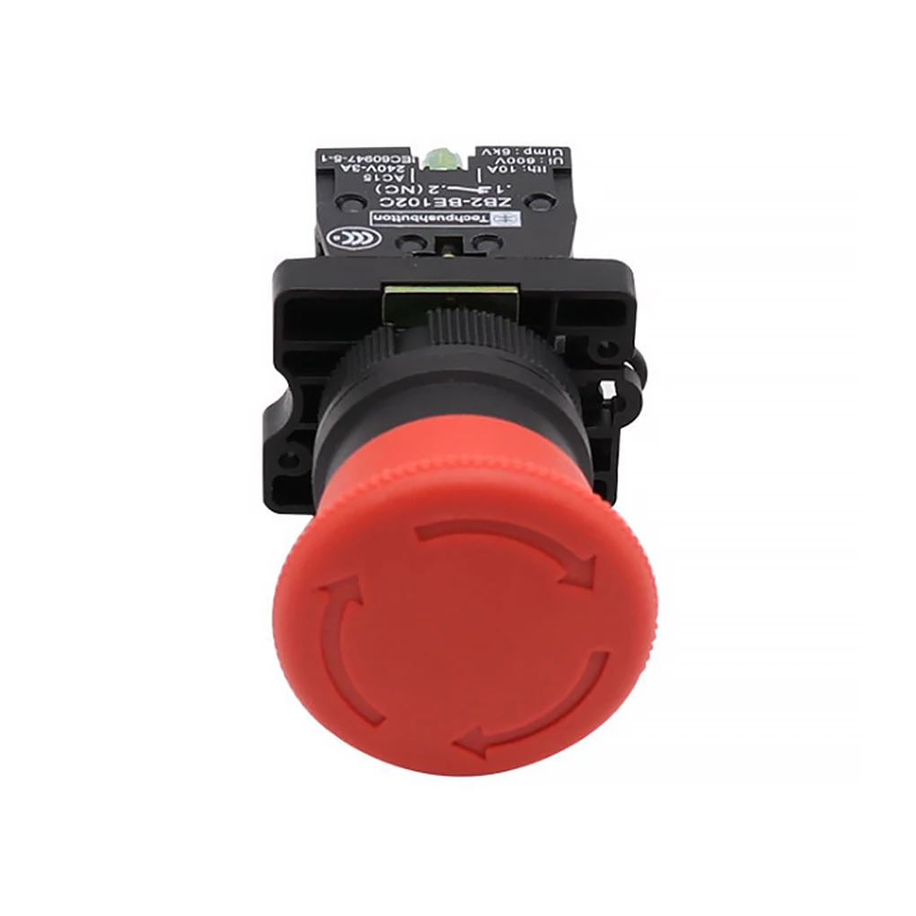 Industrial Starter Emergency Stop Switch Screw Terminal Constant Close Push Button Switches 22mm Mounting Hole Machine