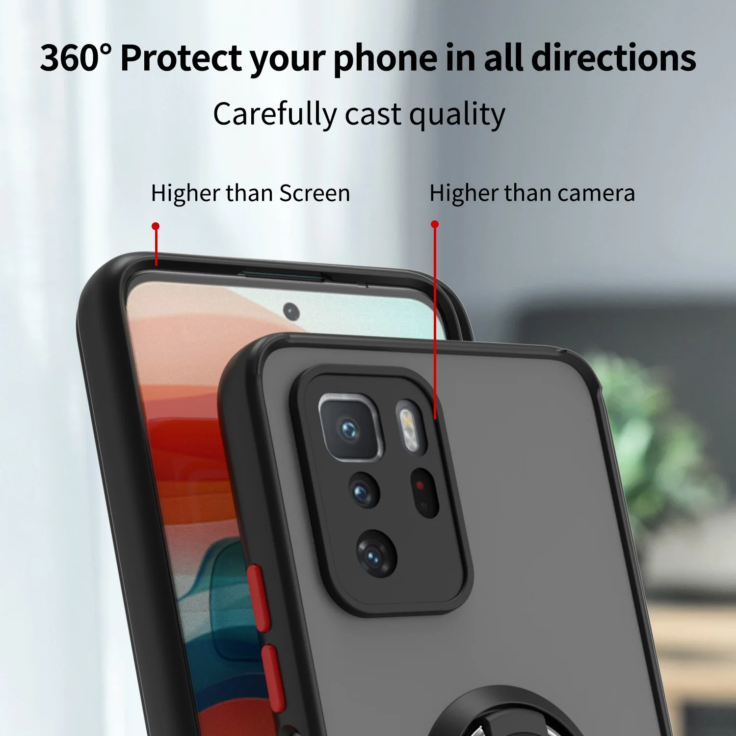 Break-proof Matte Phone Case For Xiaomi Redmi Note 8 7 8A 7A 8T K20 MI 9T 10 CC9 CC9E A3 PRO LITE With Stand  Shockproof Cover