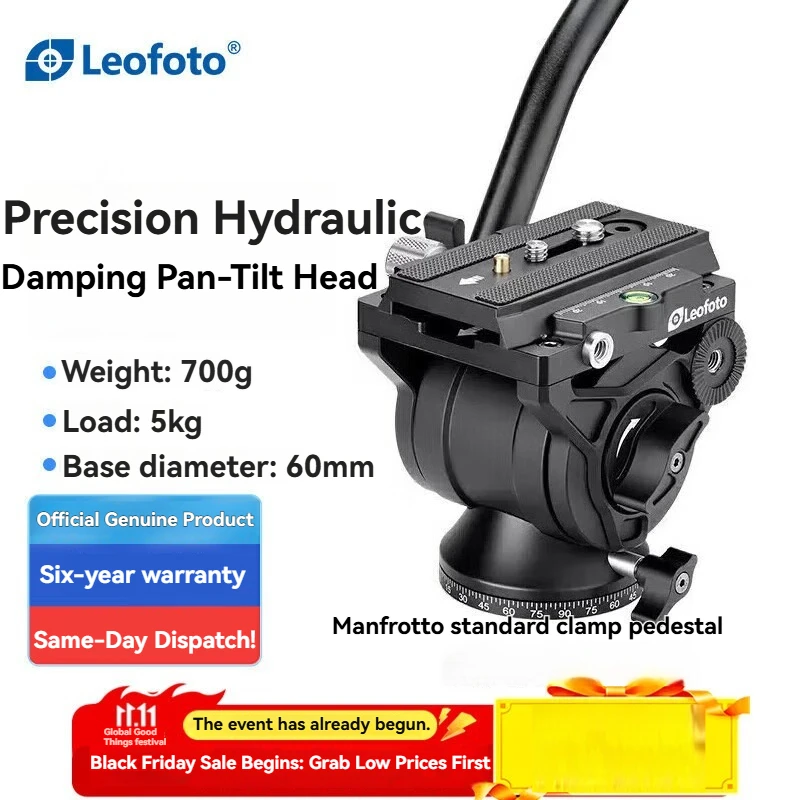 

Leofoto BV-10 Panoramic Hydraulic Head Independent, Infinitely Adjustable Damping for Bird Photography with Medium-Telephoto Len
