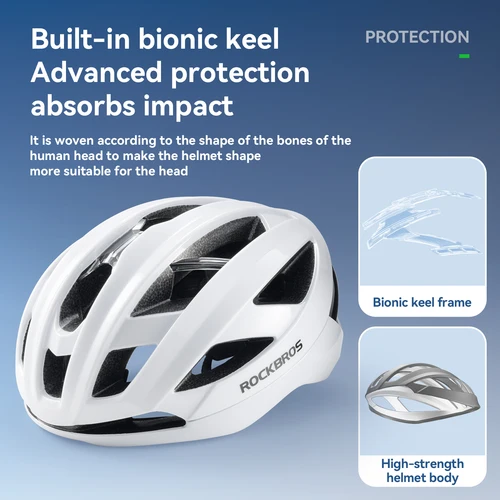 Imagen 2 del producto ROCKBROS Casco de ciclismo ligero transpirable antibacteriano moldeado en una pieza con hebilla magnética ajustable Casco de seguridad para ciclistas